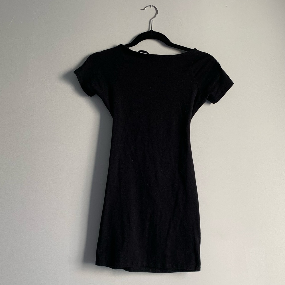 Tight black mini dress